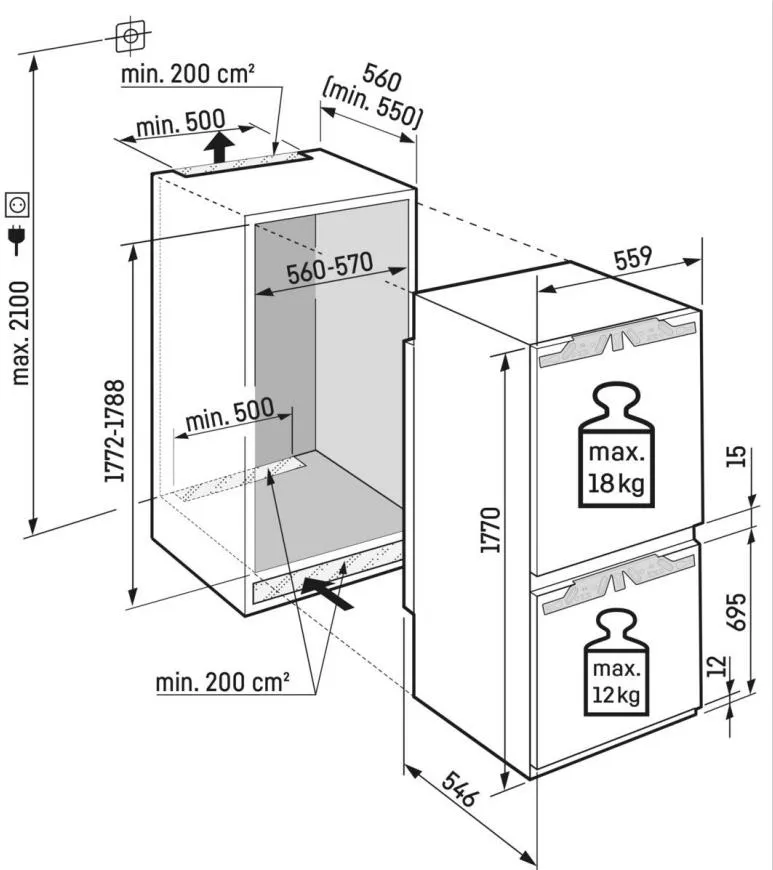 Image BUILT-IN COMBINED REFRIGERATOR IKGBN 51Vd23i