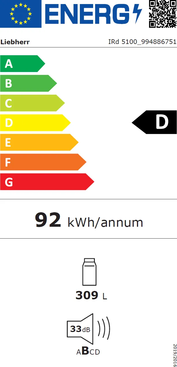 Image BUILT-IN REFRIGERATOR IRd 5100