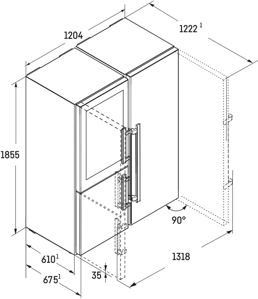 Image FRIDGE + FREEZER WITH WINE COOLER XRCbs 5295