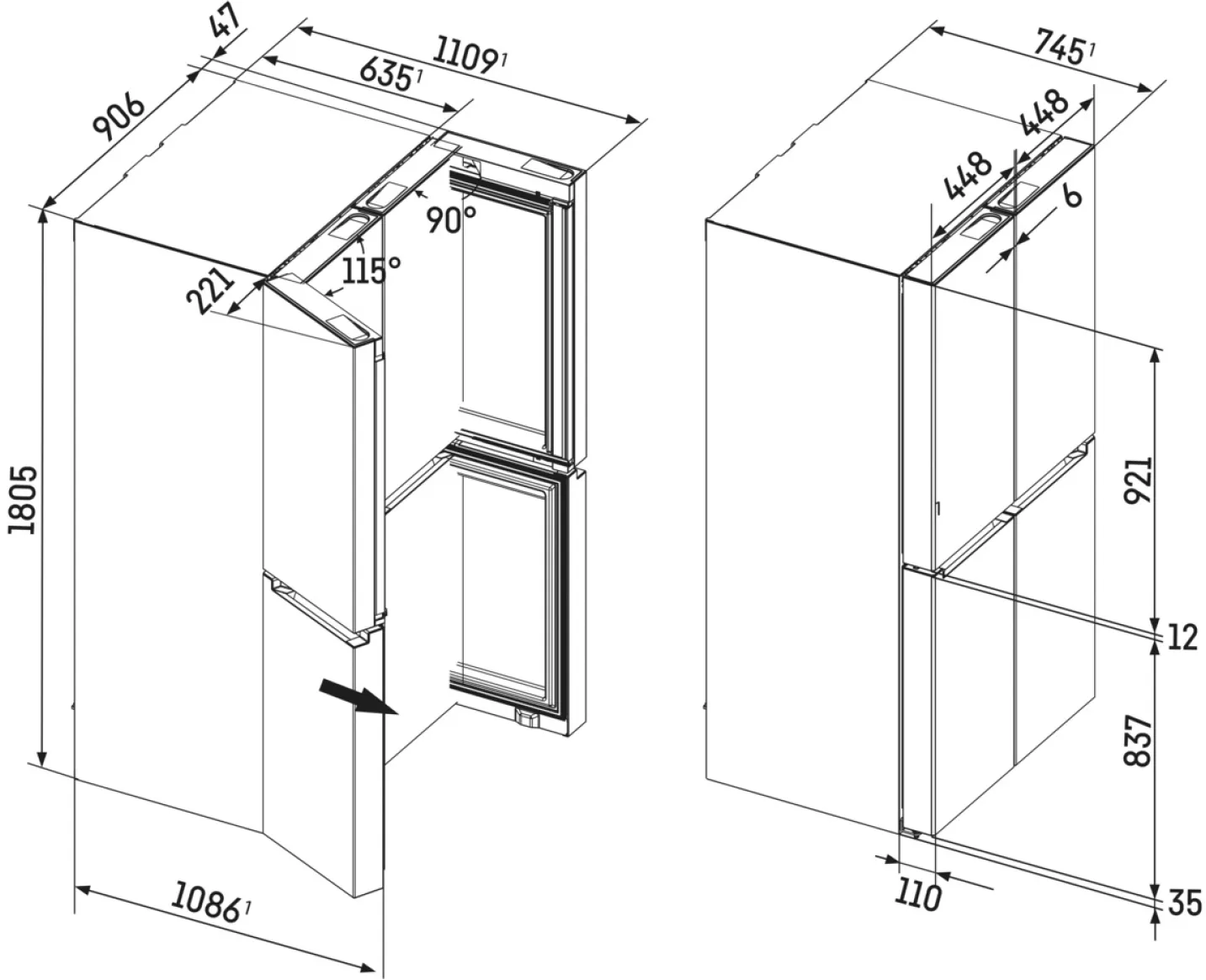 Image COMBINED REFRIGERATOR MBbsdi 9024