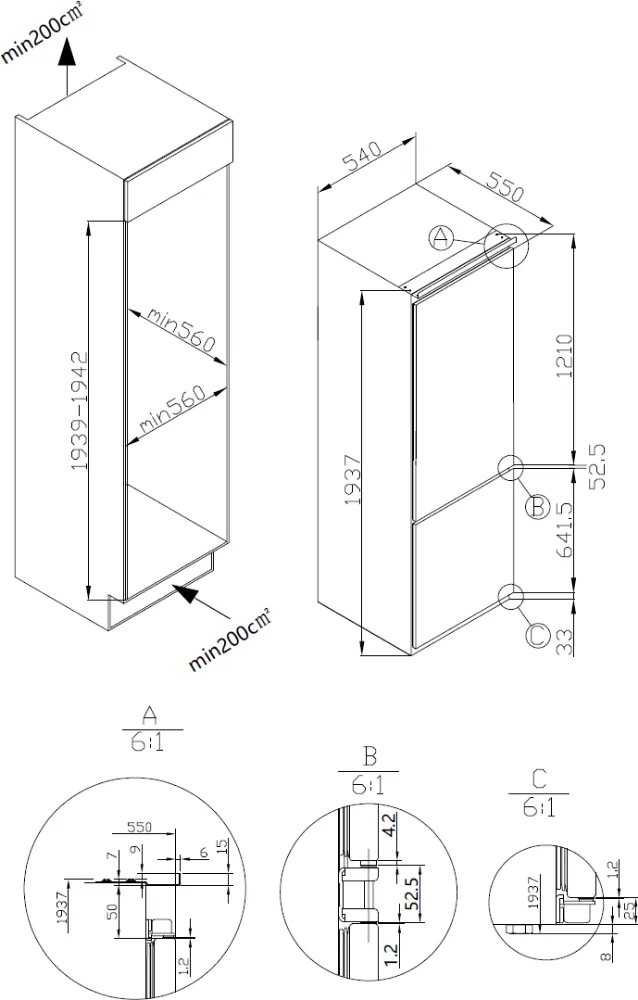 Image BUILT-IN REFRIGERATOR KC2300J