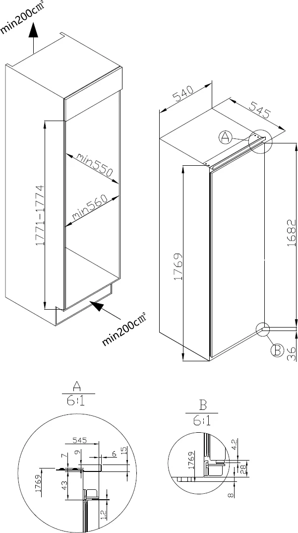 Image BUILT-IN REFRIGERATOR KC2394J