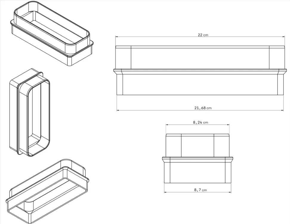 Image Reduction from rectangular to round ducting (NABER) 90x220