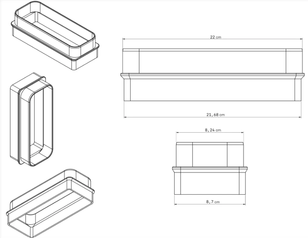 Image Reduction from rectangular to round ducting (NABER) 90x220