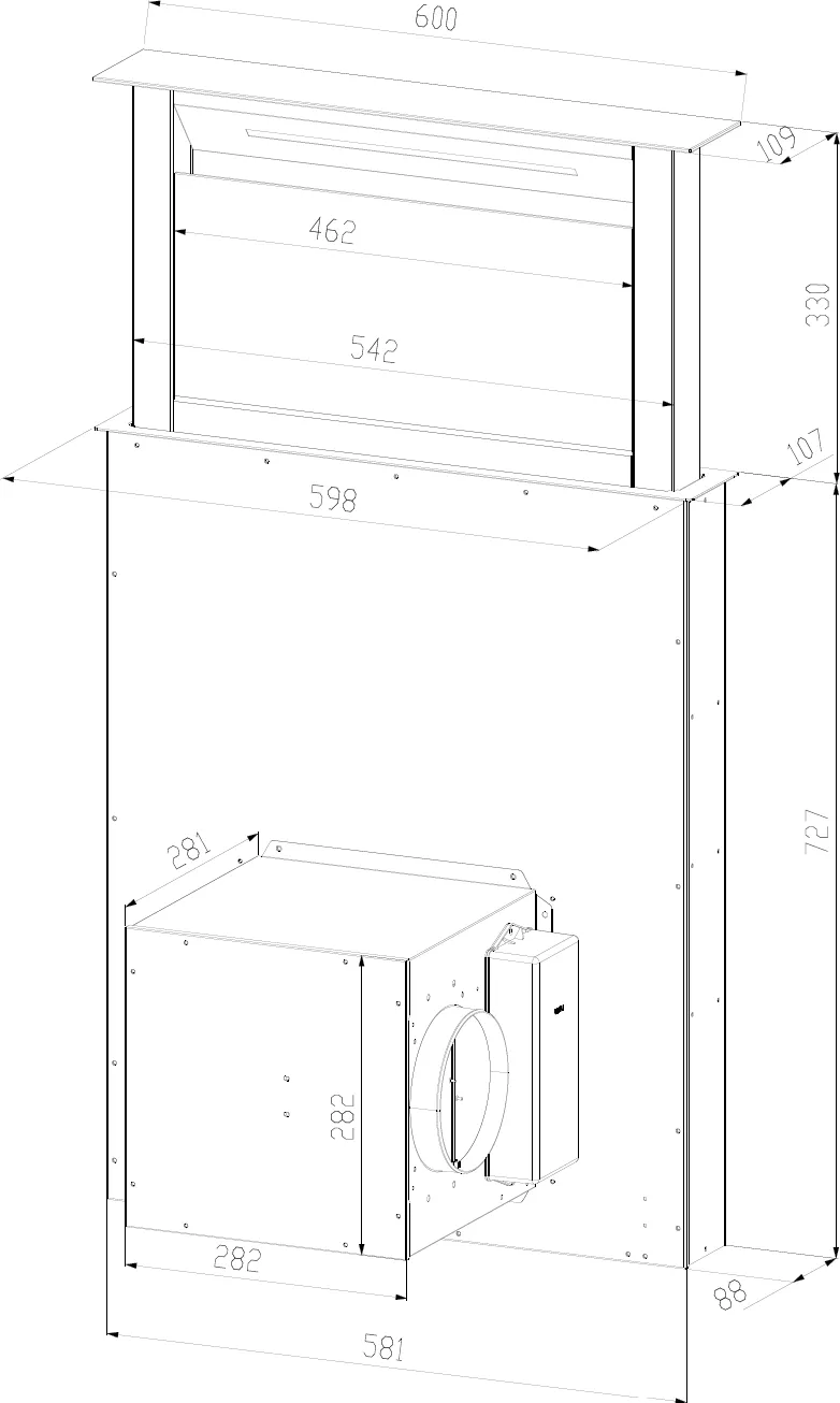 Image Retractable cooker hood Kluge KLD6000BLG