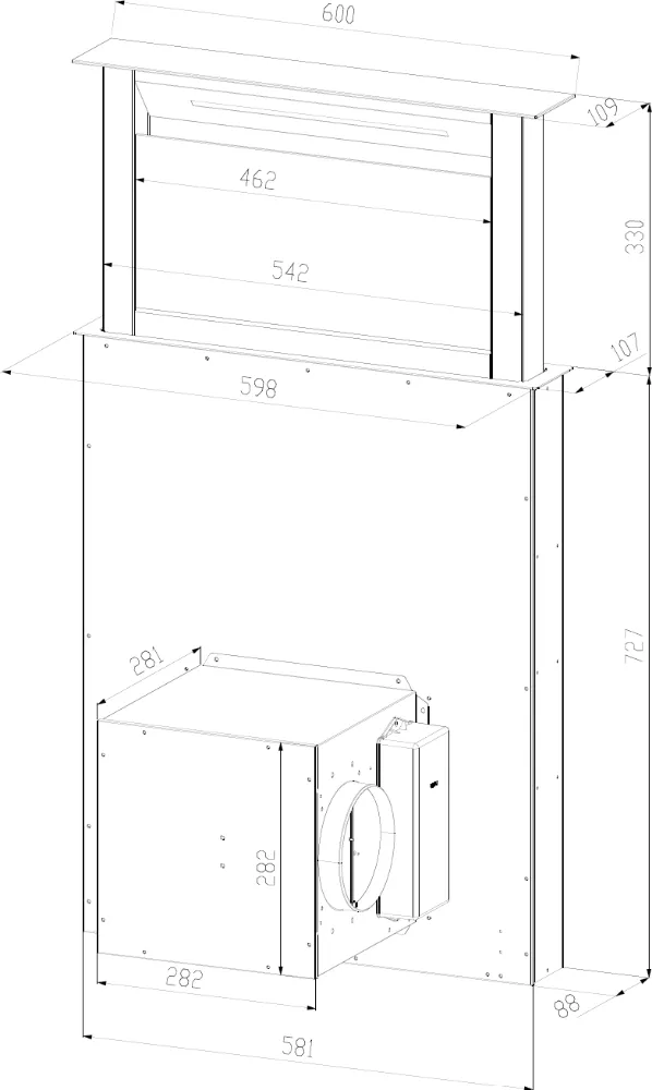 Image Retractable cooker hood Kluge KLD6000BLG