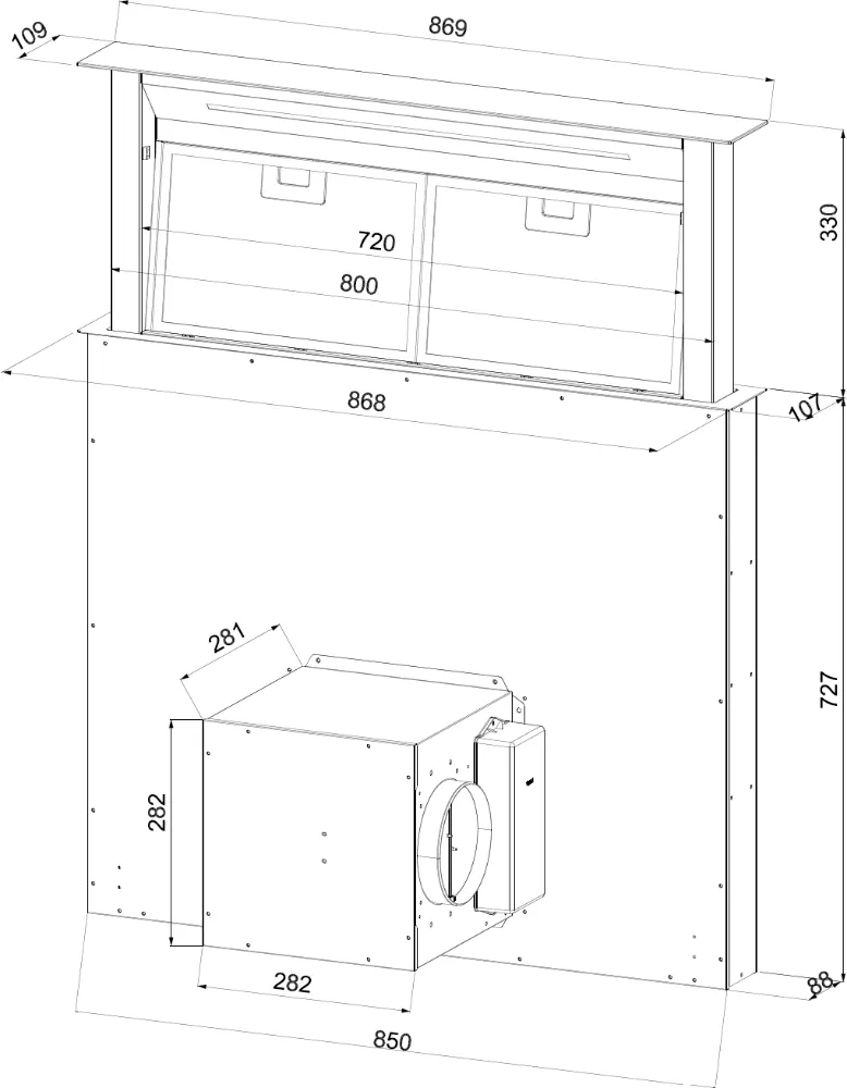 Image Retractable cooker hood Kluge KLD9000BLG