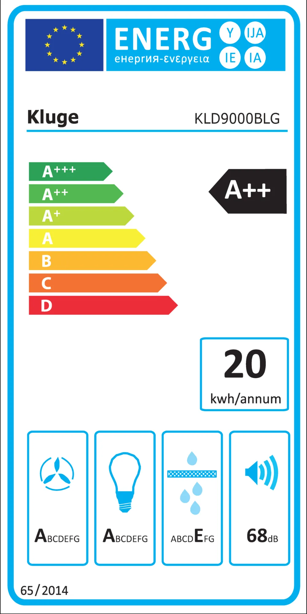 Image Retractable cooker hood Kluge KLD9000BLG