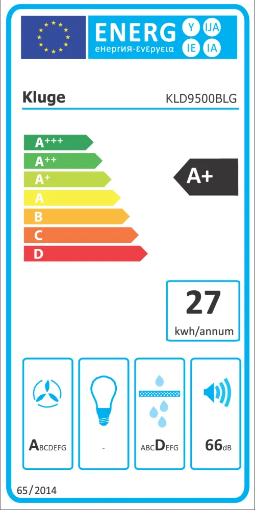 Image Extractor hood with pull-out panel KLD9500BLG