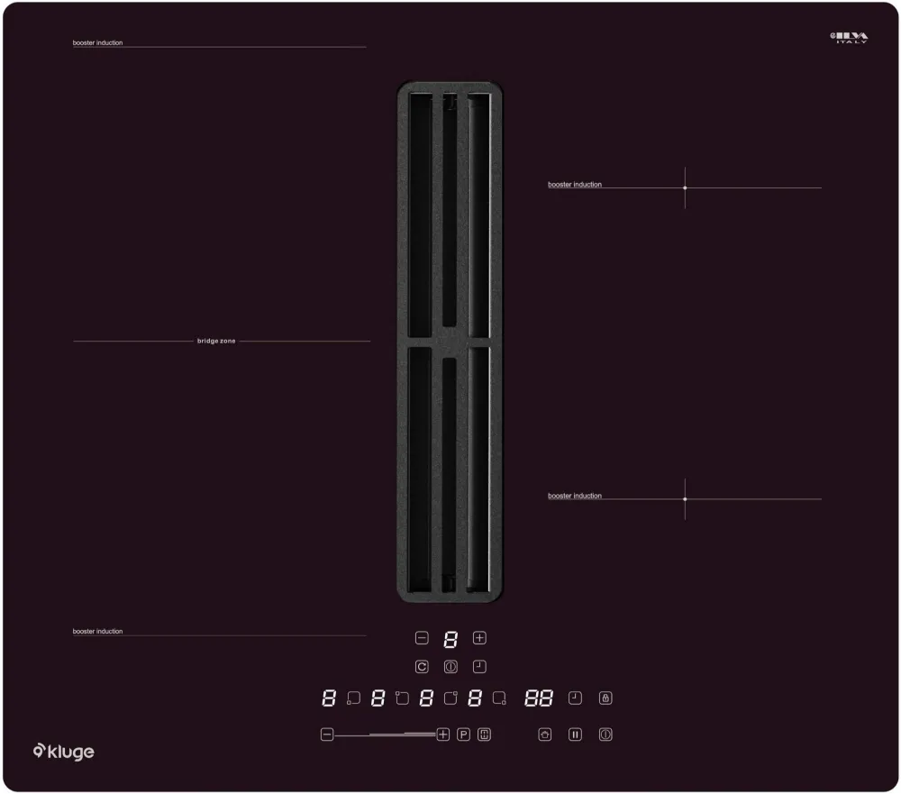 INDUCTION HOB WITH INTEGRATED EXHAUST HOOD KHI6000B