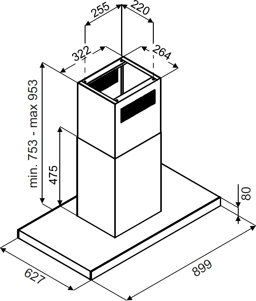 Image Island cooker hood KOI9500BL