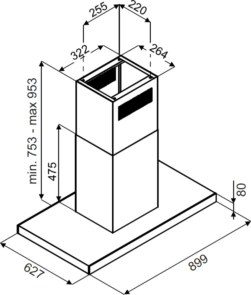 Image Island cooker hood KOI9500BL