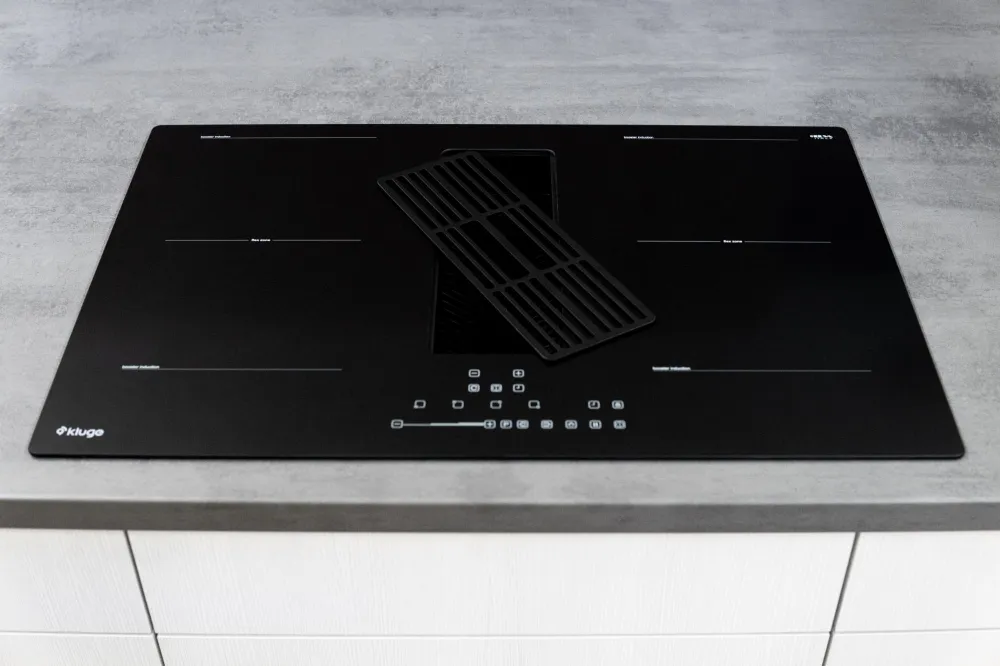 Image Induction hob with integrated extractor hood KHI8000B