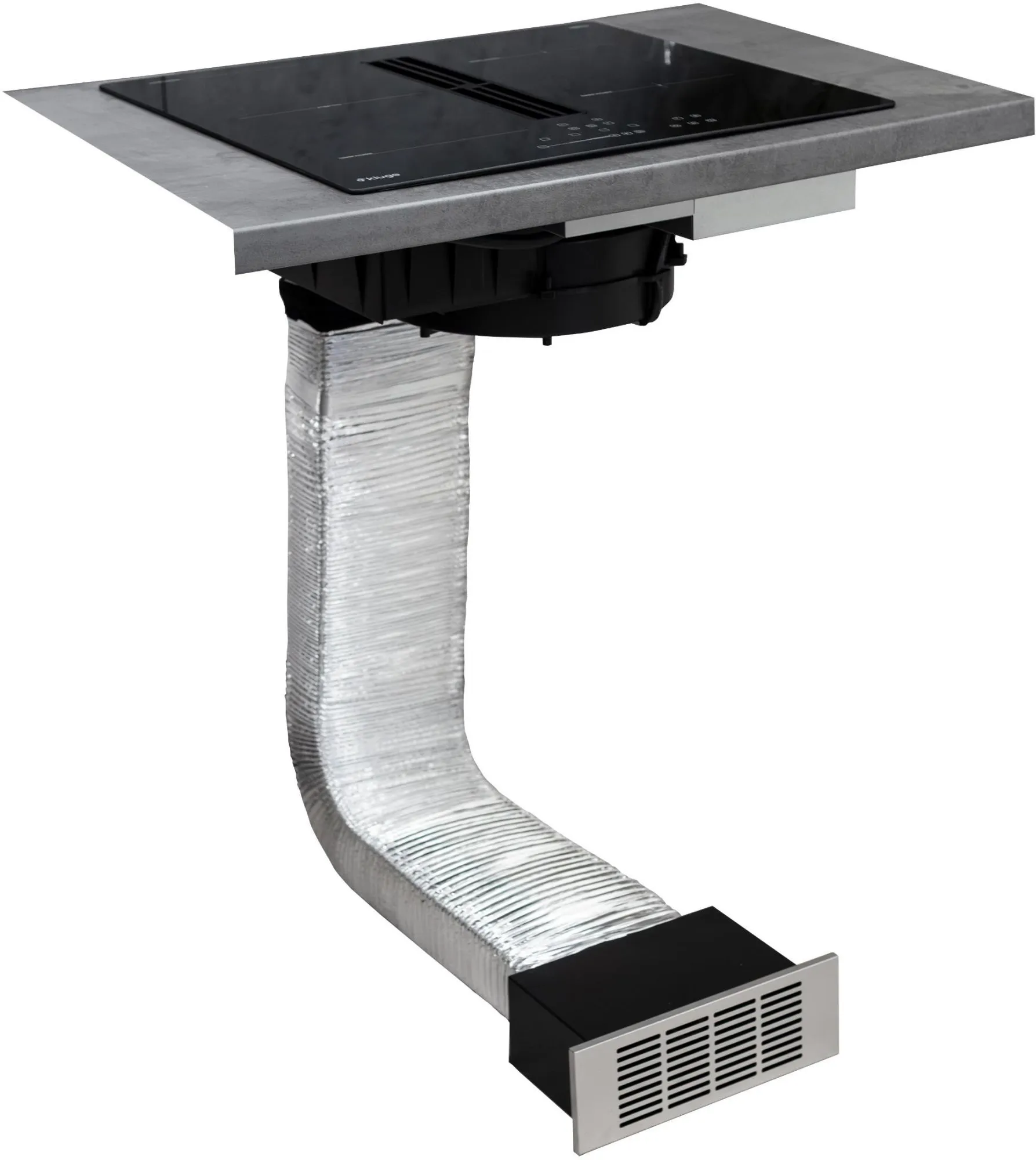 Image Induction hob with integrated extractor hood KHI8000B