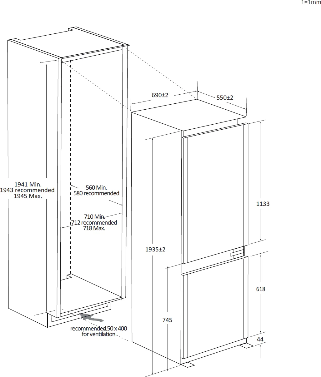 Image Built-in refrigerator KCN2382J