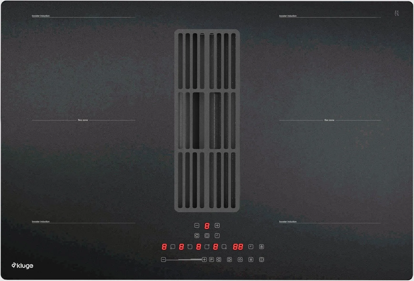 Image Induction hob with integrated extractor hood KHI8000B