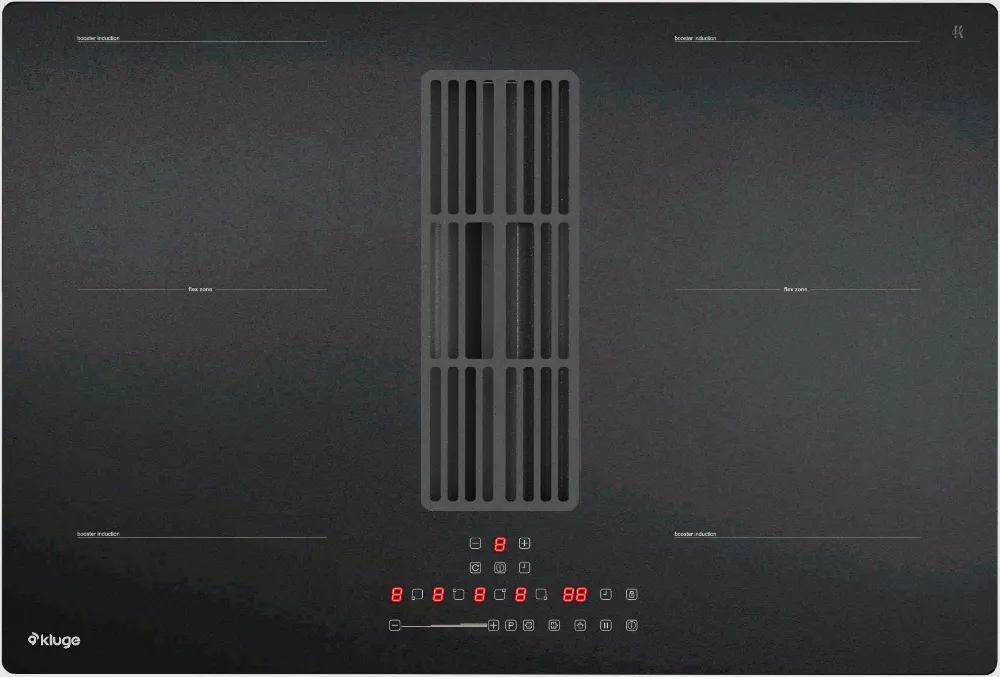 Image Induction hob with integrated extractor hood KHI8000B