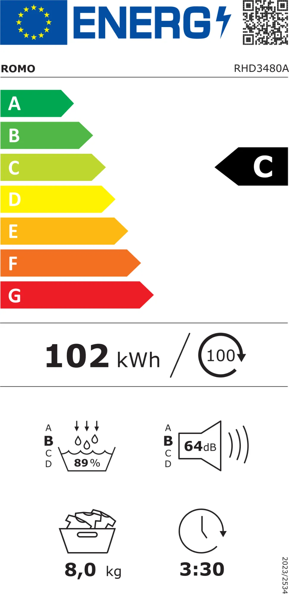 Image Heat pump tumble dryer RHD3480A