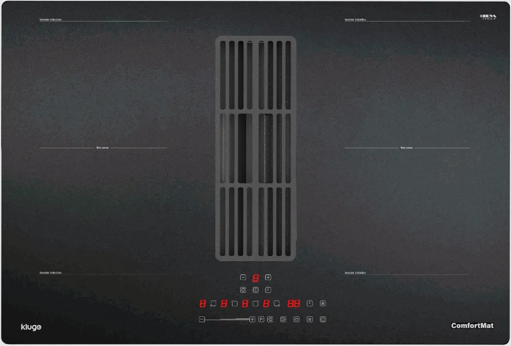 Induction hob with integrated extractor hood KHI8000B