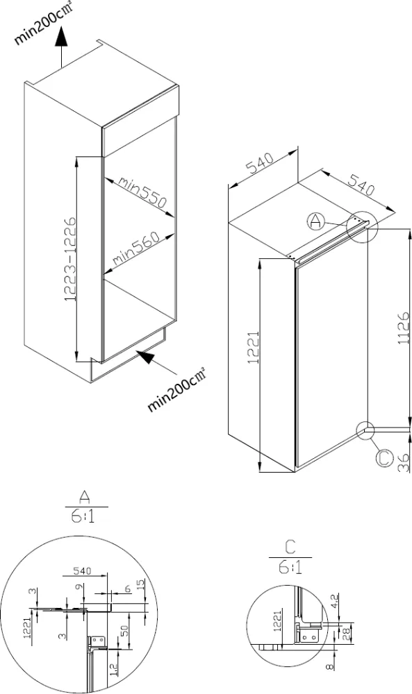 Image Built-in refrigerator KC2179J