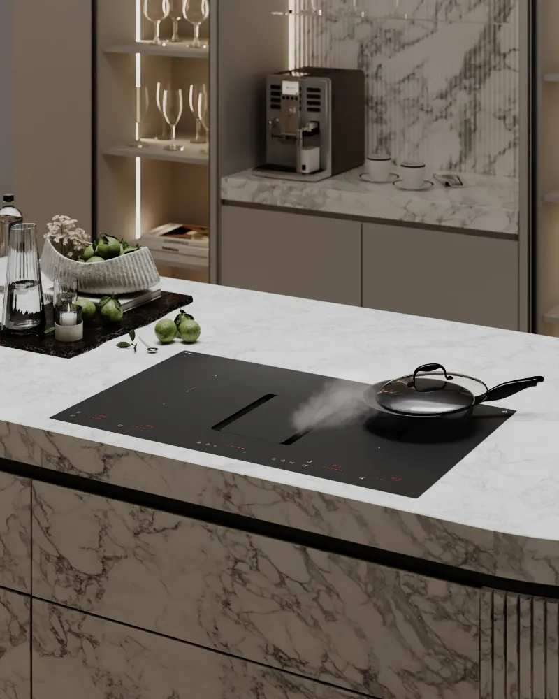 Image Induction hob with integrated extractor CDB8303M  WizardMatte 83
