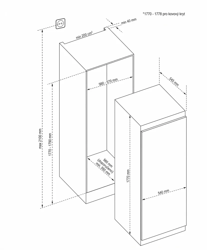 Image Built-in monoclimatic refrigerator DRL7737EB