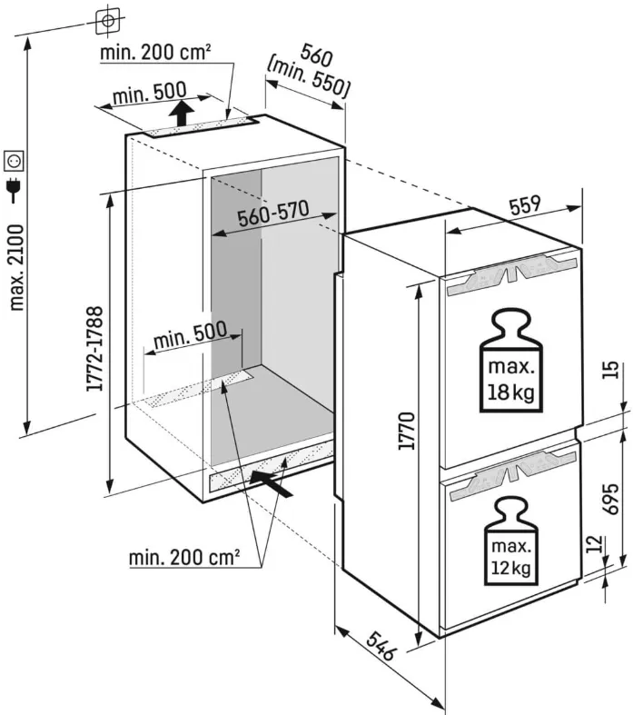 Image Built-in combined refrigerator ICNe 5103