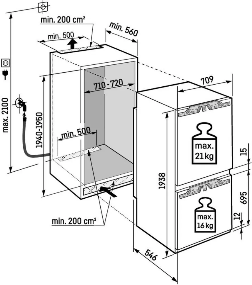 Image Built-In Refrigerator ICBNbi 7663 prime BioFresh NoFrost