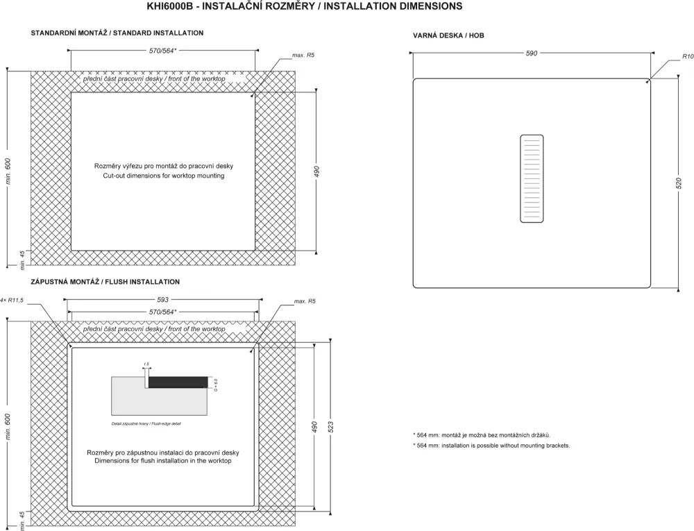 Image Induction hob with integrated extractor hood KHI6000B