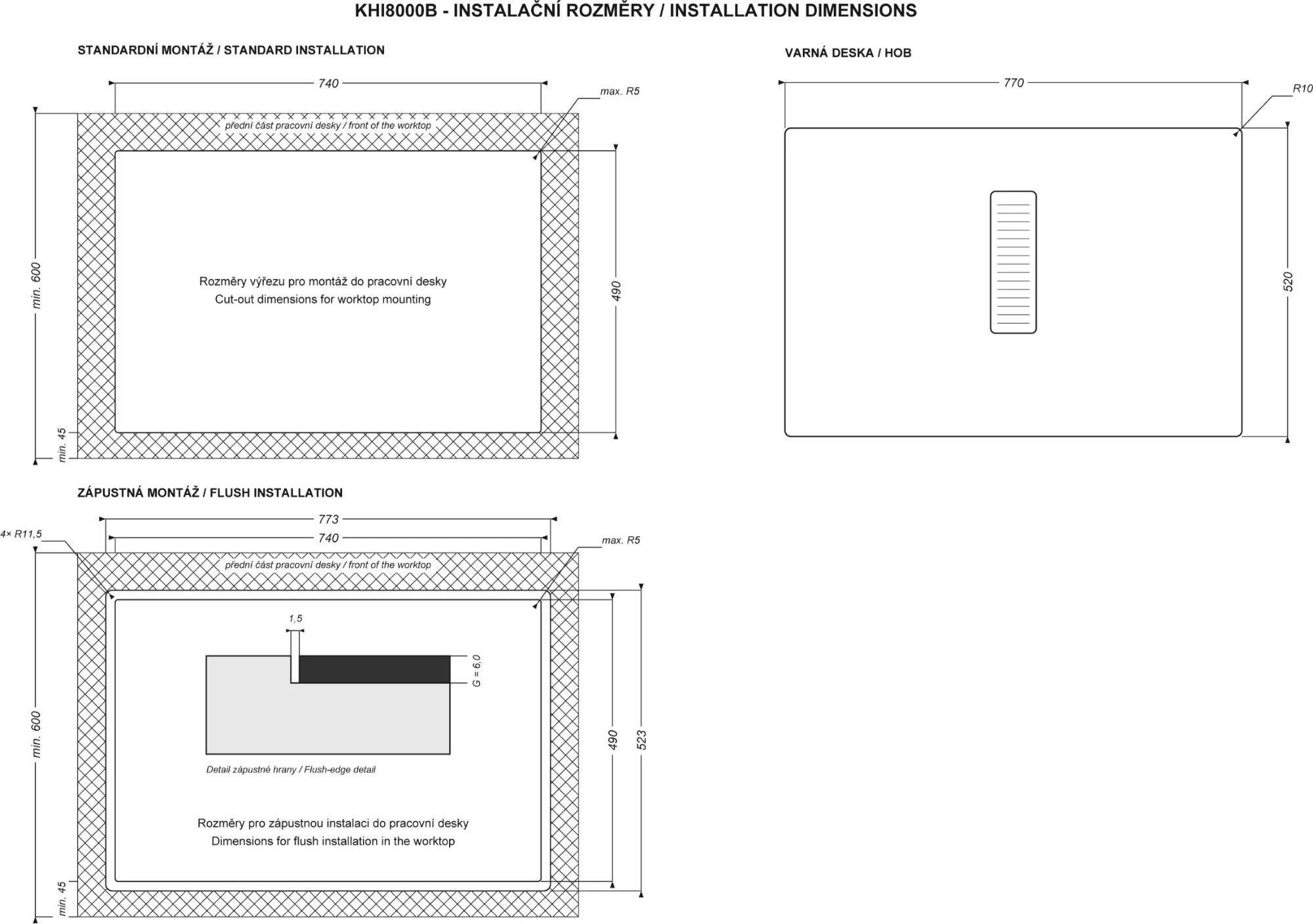 Image Induction hob with integrated extractor hood KHI8000B