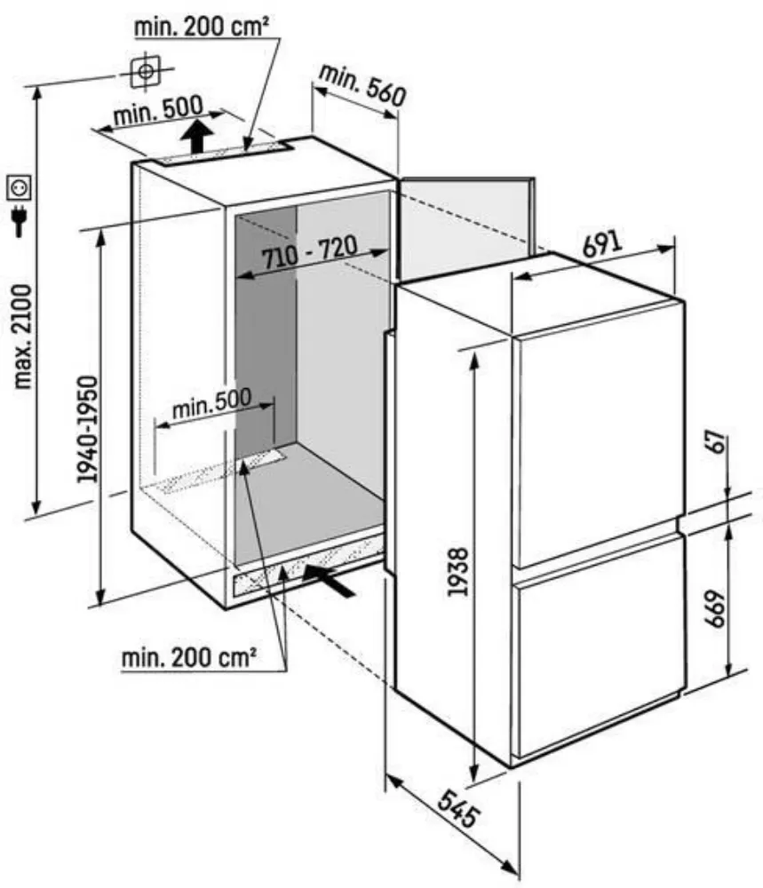 Image Built-In Refrigerator ICBNSd 7623 Plus BioFresh Fridge Freezer