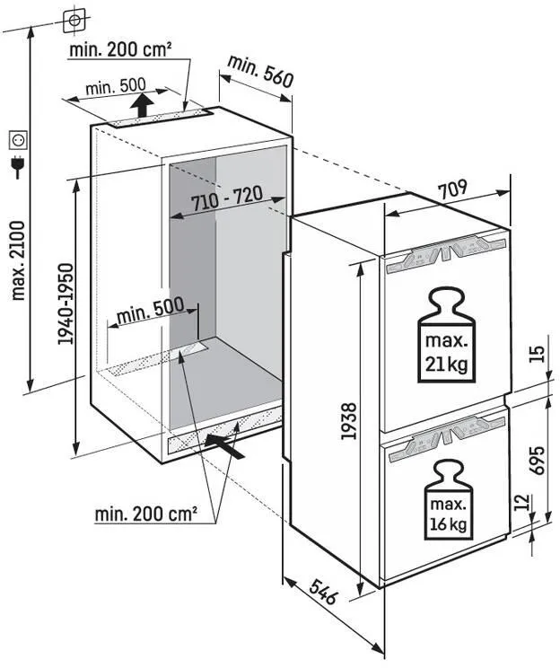 Image Built-In Refrigerator ICNd 7603 Pure NoFrost