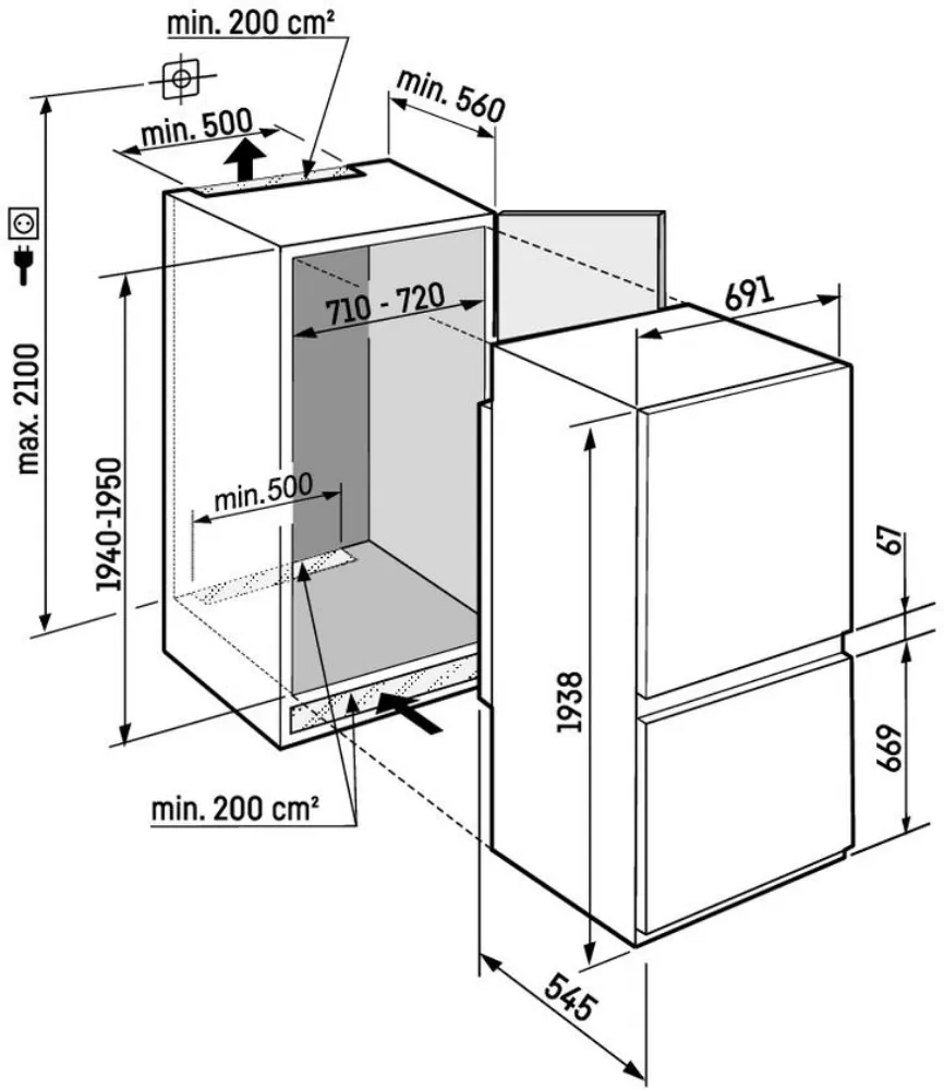 Image Built-In Refrigerator ICNSd 7603 Pure